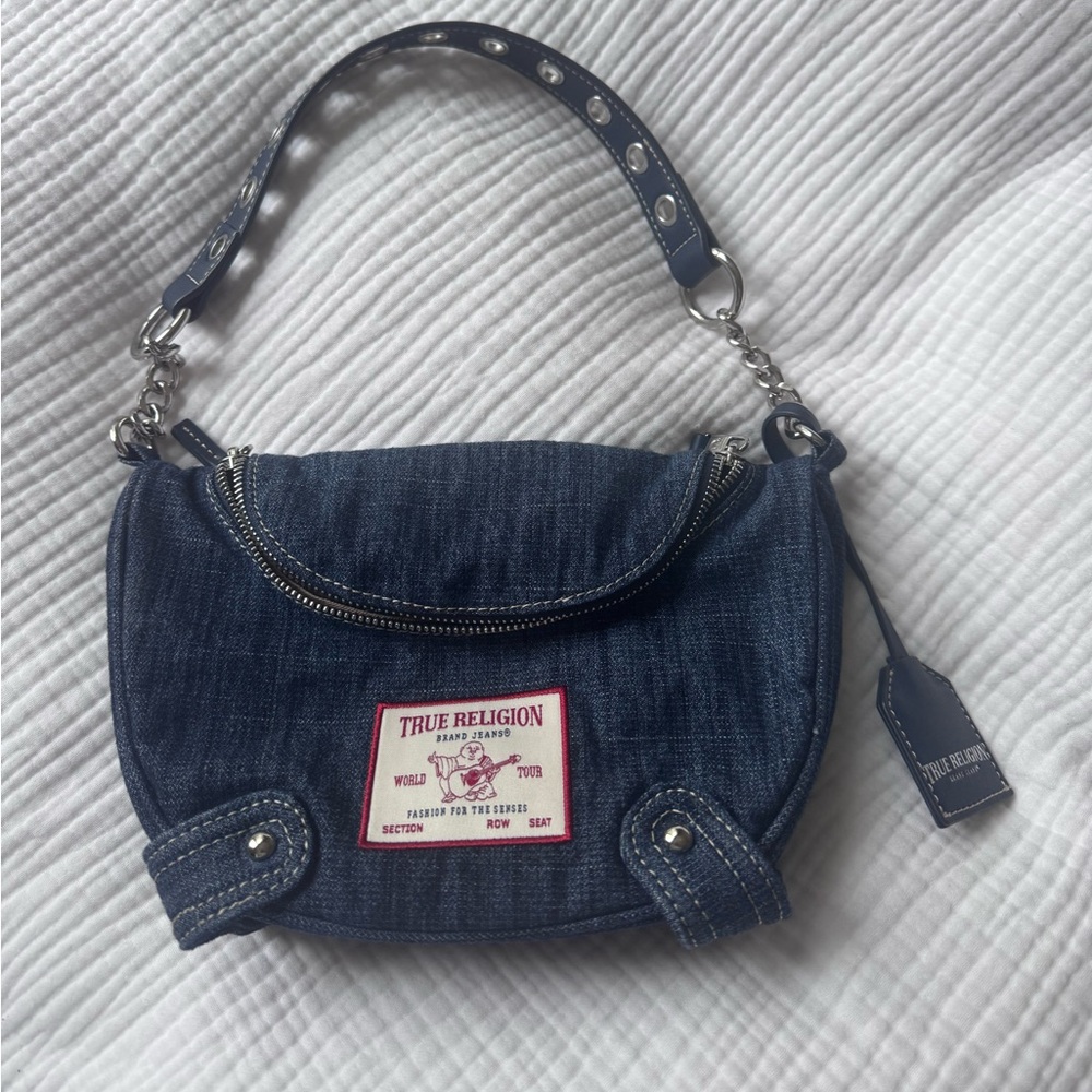 Vintage True Religion Dark Blue Denim Shoulder Bag